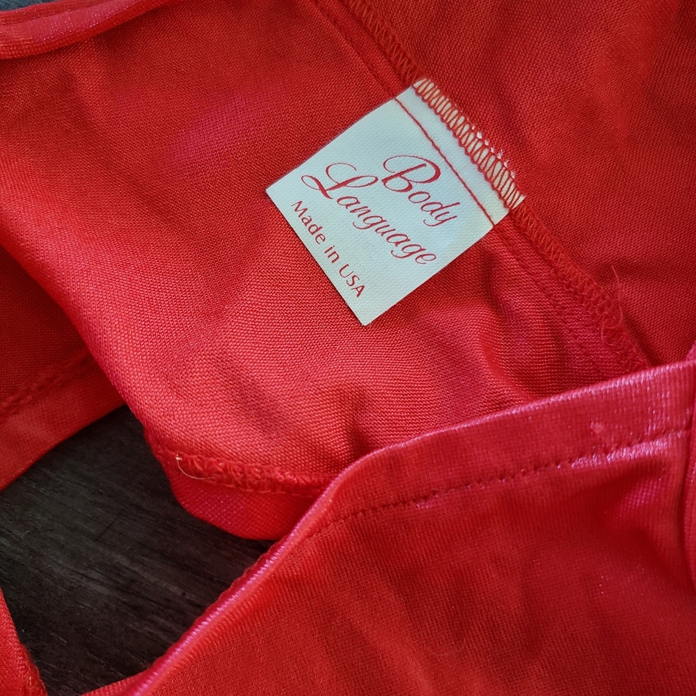 Red Keyhole Body Language High Waisted Cheeky - Picture 3 of 3